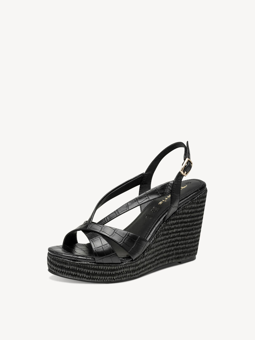Sandaaltje - zwart, BLACK CROCO, hi-res