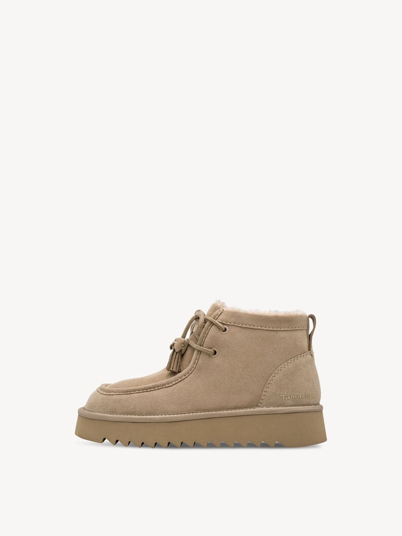 Bottine en cuir - beige doublure chaude, DUNE, hi-res