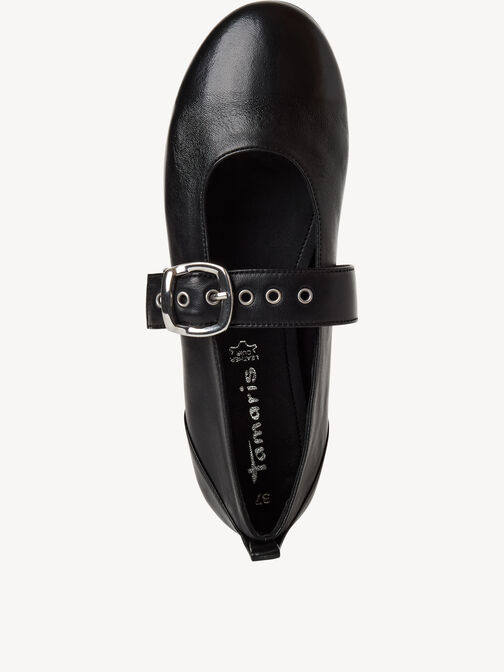 Ballerine, BLACK LEATHER, hi-res