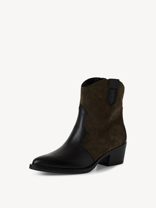 Bottine, BLK LEA./OLIVE, hi-res