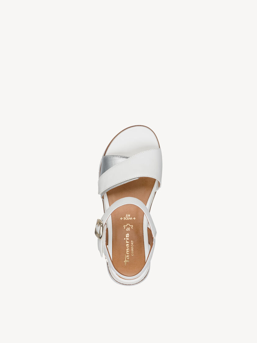 Sandaaltje - wit, WHITE/SILVER, hi-res