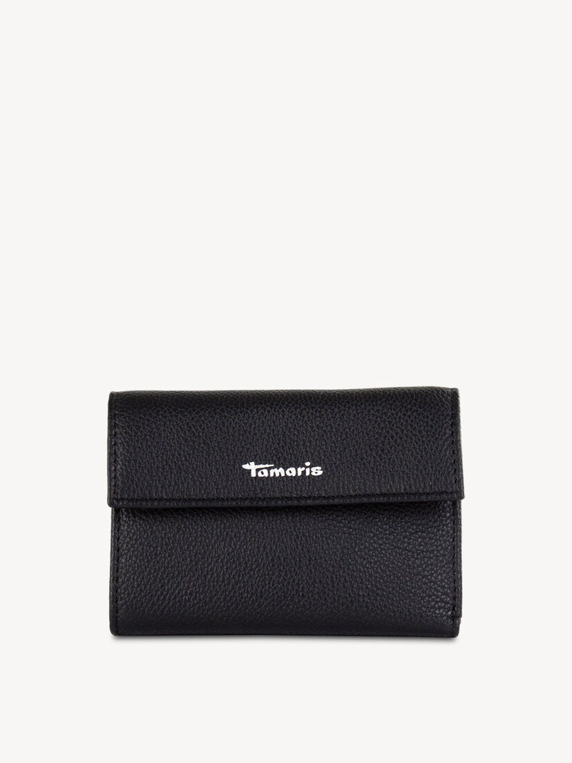 Leren Portemonnee - zwart, black, hi-res