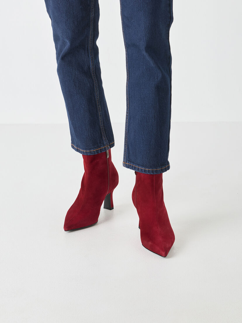 Leren Enkellaarsje - rood, RED, hi-res