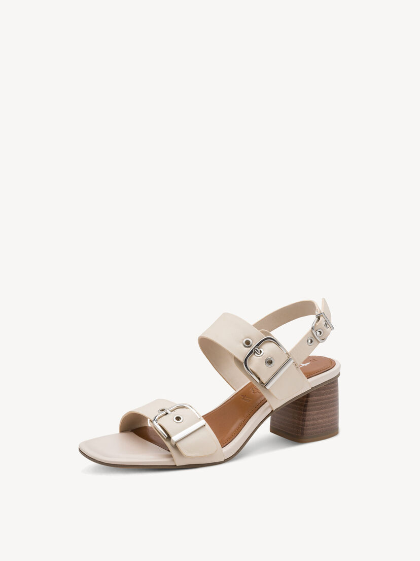 Leren Sandaaltje - beige, IVORY, hi-res