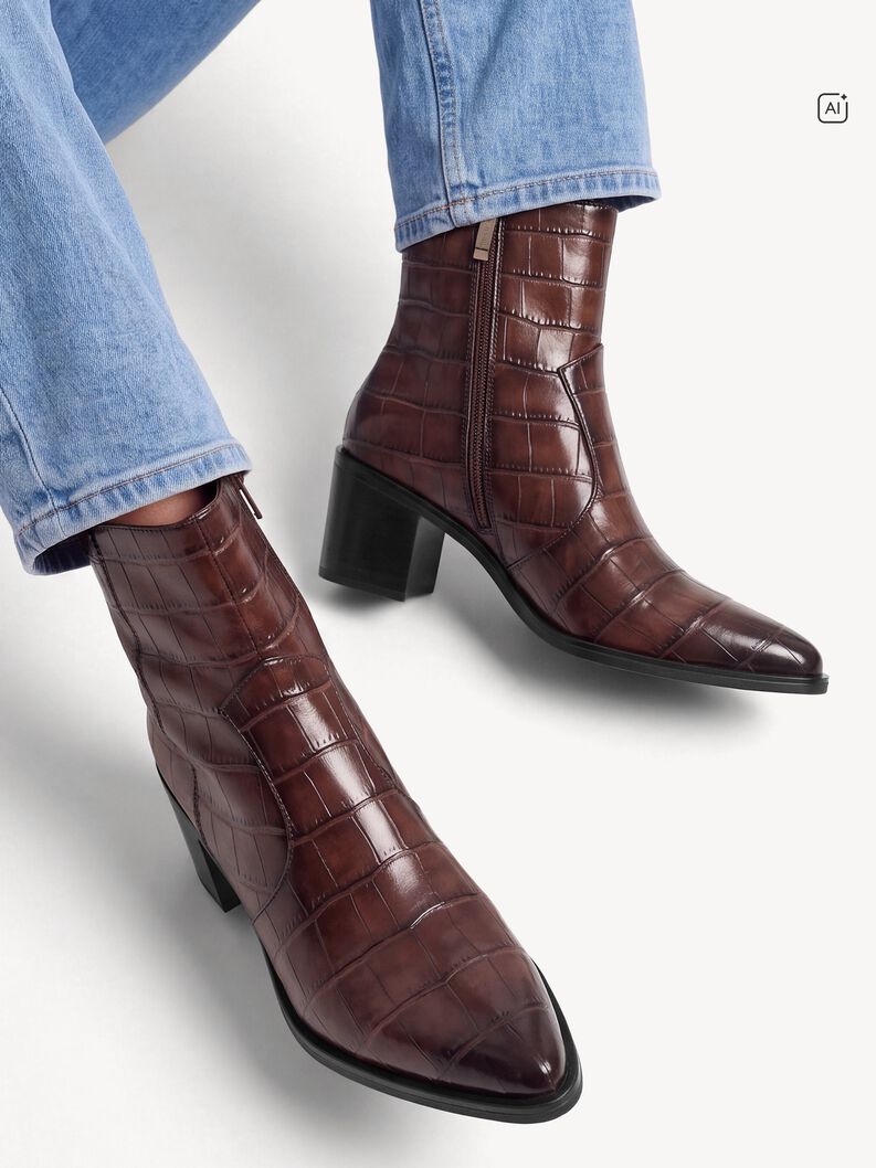 Bootie - brown, MUSCAT CROCO, hi-res