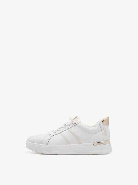 Sneaker, WHITE/GOLD, hi-res