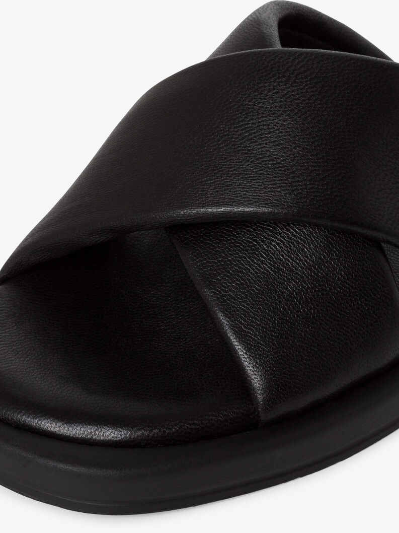 Lederpantolette - schwarz, BLACK, hi-res