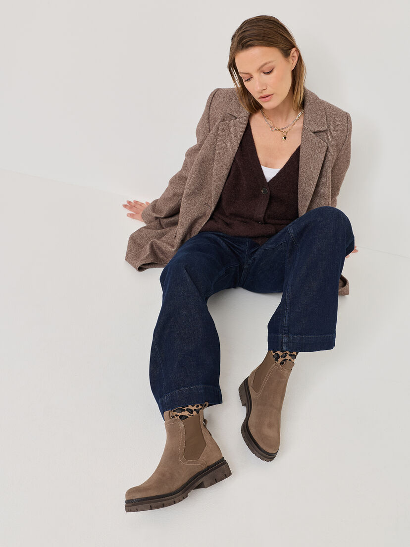 Leren Chelseaboot - bruin, BROWN, hi-res