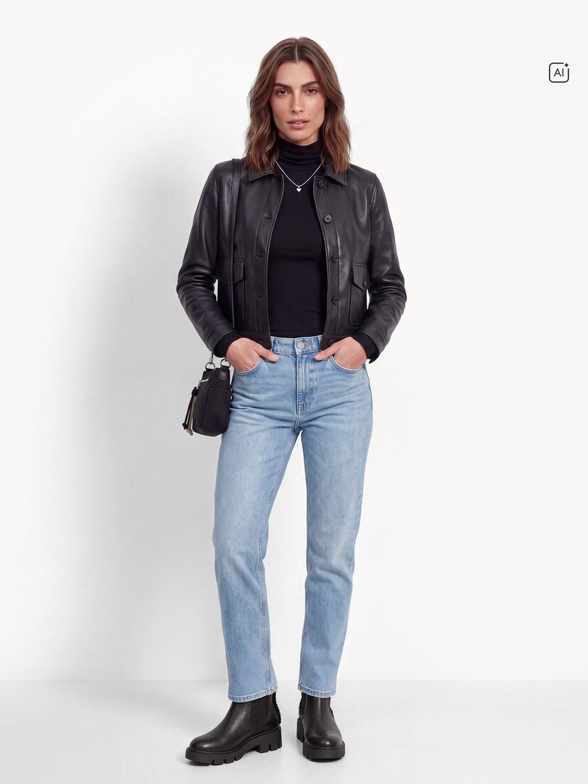 Enkellaarsje - zwart warme voering, BLACK LEATHER, hi-res