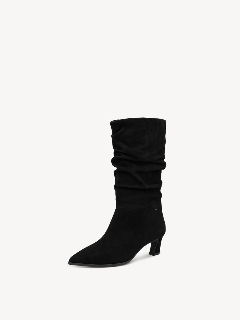 Leren Enkellaarsje - zwart, BLACK, hi-res