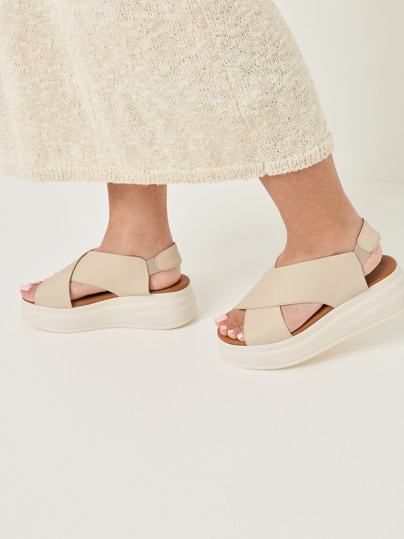 Leren Sandaaltje - beige, IVORY, hi-res