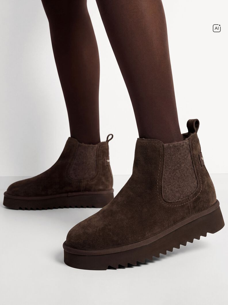 Lederstiefelette - braun Warmfutter, MOCCA, hi-res