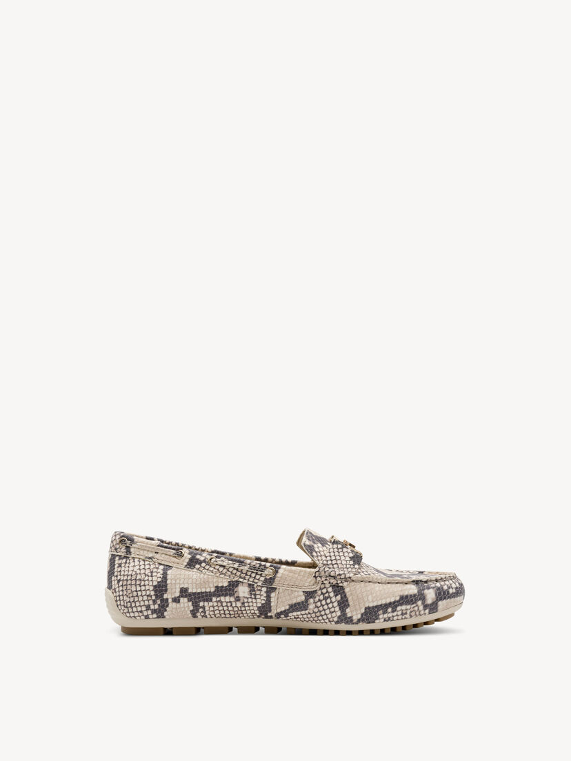 Leren Mocassin - beige, BEIGE SNAKE, hi-res