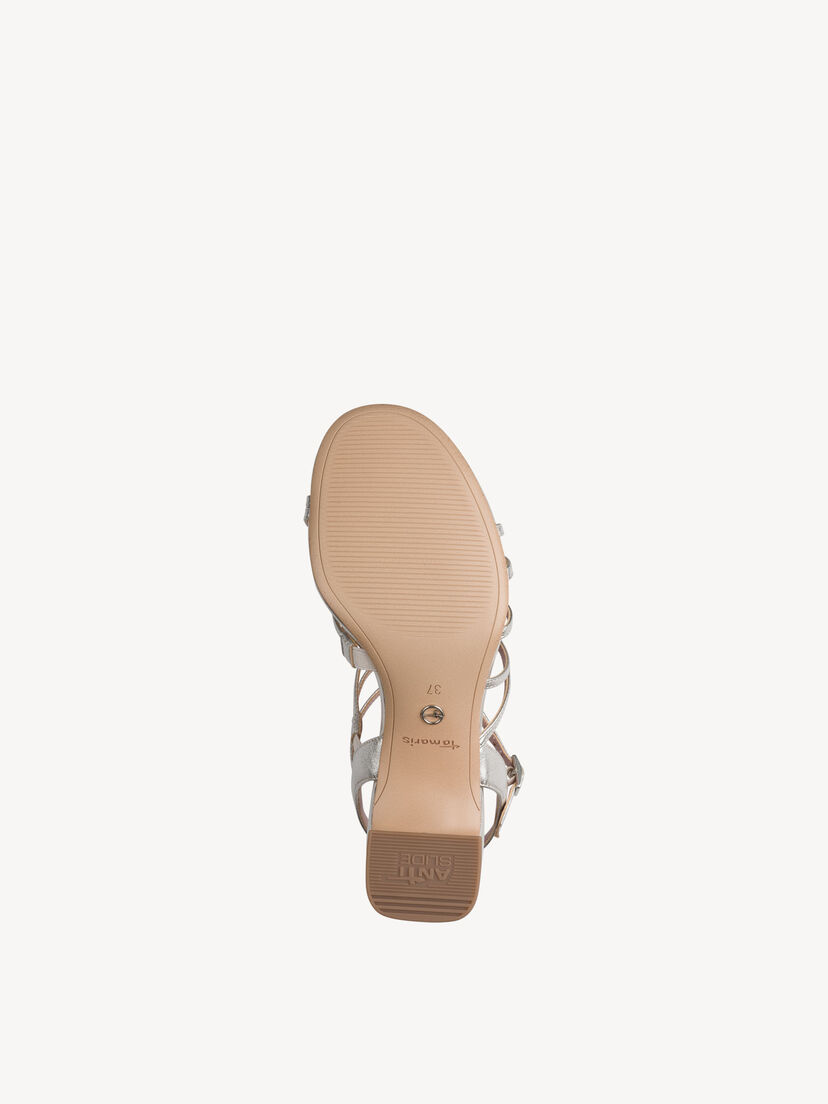 Leren Sandaaltje - metallic, PLATINUM, hi-res