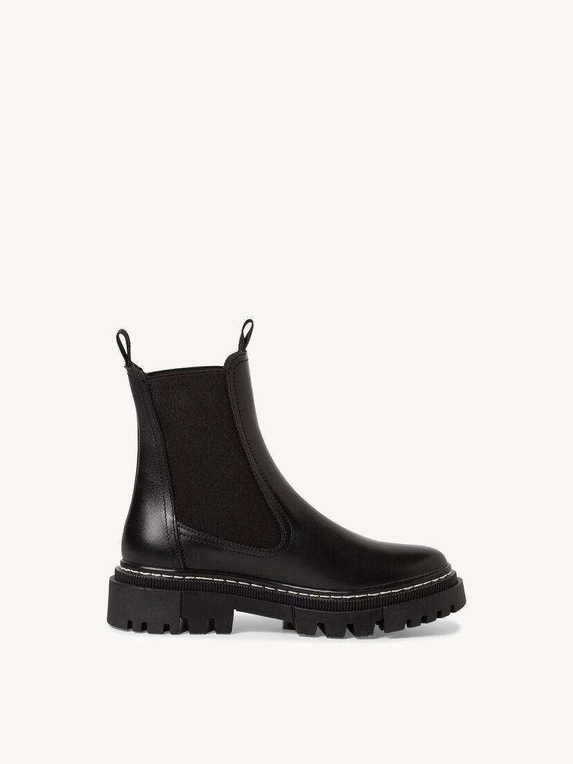 Leren Chelseaboot - zwart, BLACK, hi-res