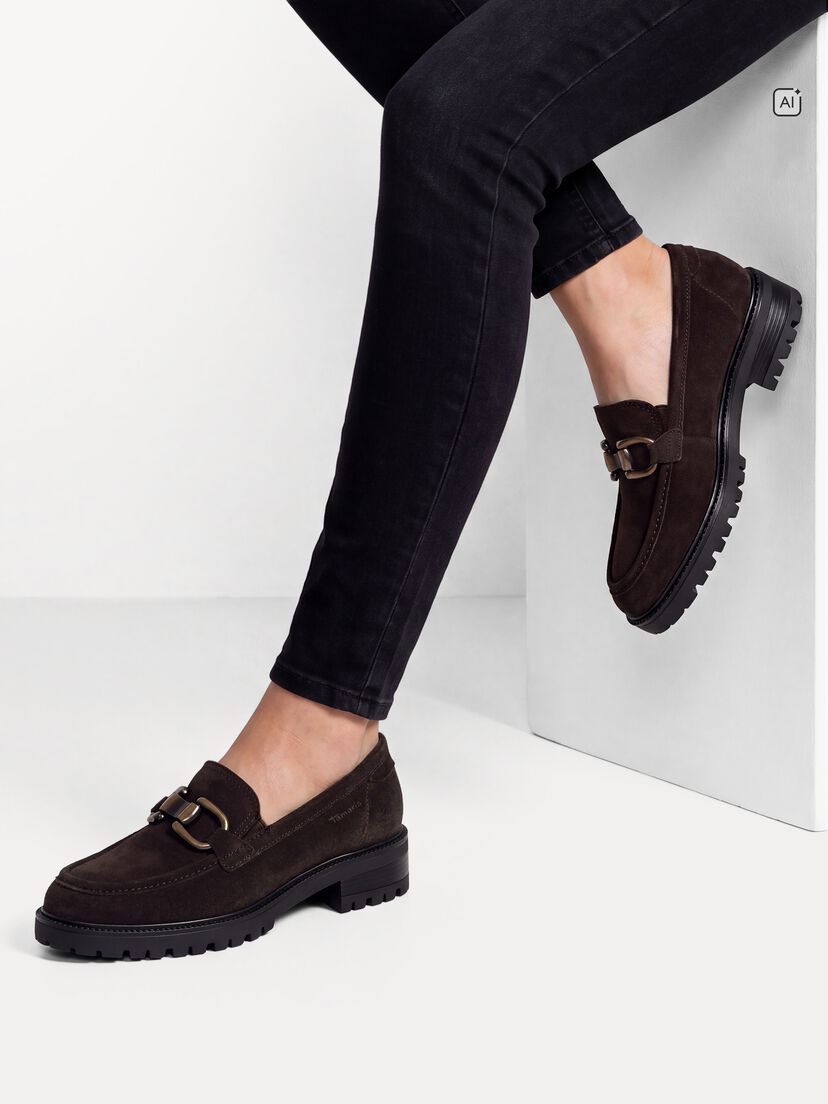 Leren Instappers - bruin, MOCCA SUEDE, hi-res