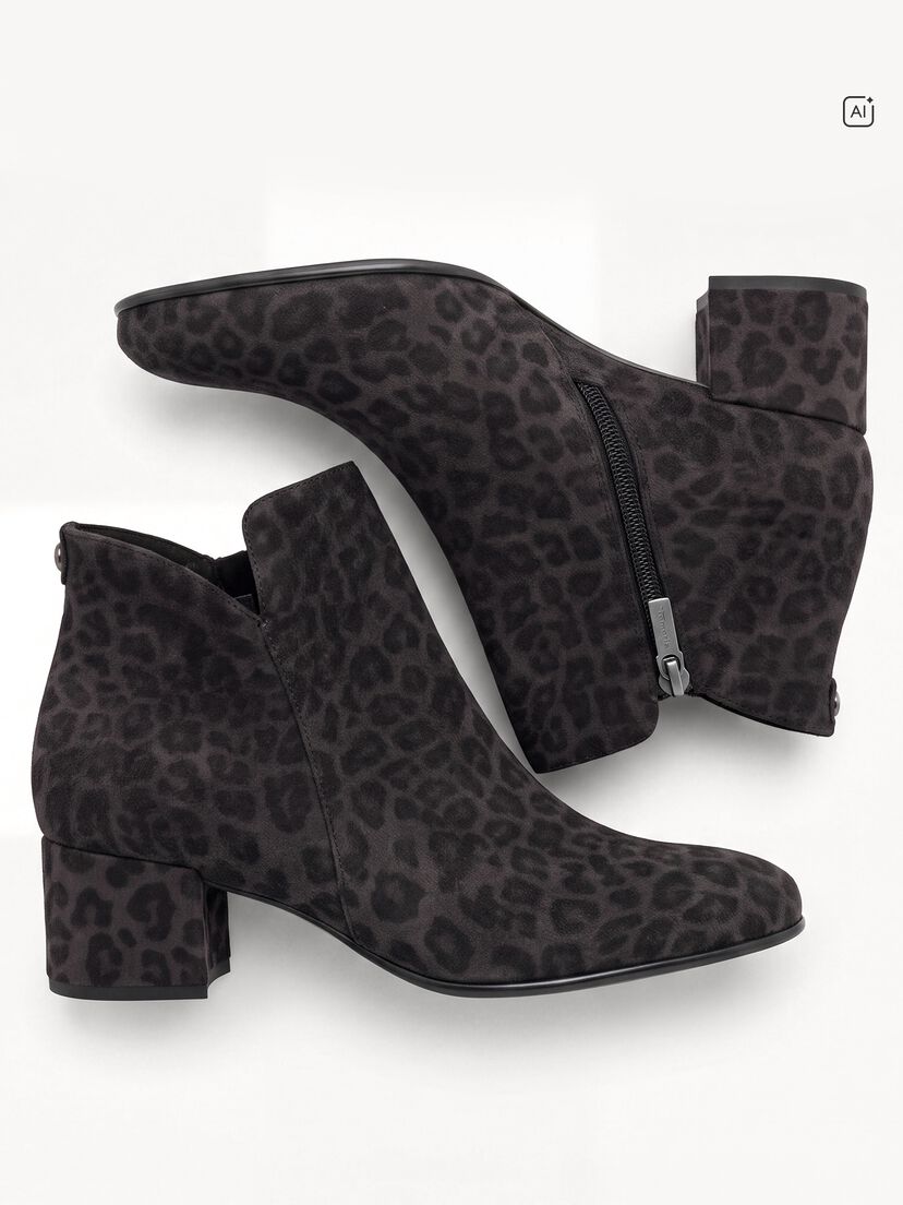 Enkellaarsje - grijs, GREY LEOPARD, hi-res