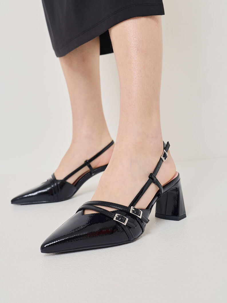 Slingpumps - zwart, BLACK, hi-res