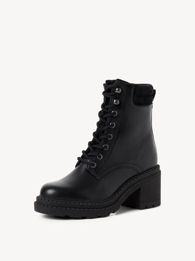 Lederstiefelette - schwarz, BLACK LEATHER, hi-res