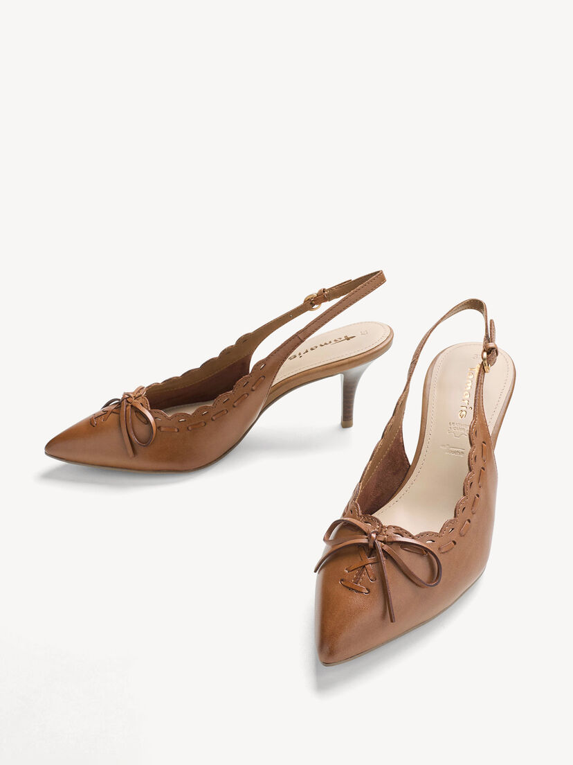 Leren Slingpumps - bruin, NUT, hi-res
