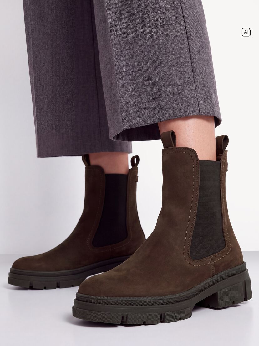 Leren Chelseaboot - bruin, MOCCA NUBUC, hi-res