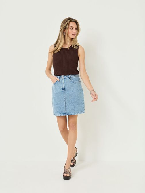 Denim skirt, Light Blue Denim, hi-res