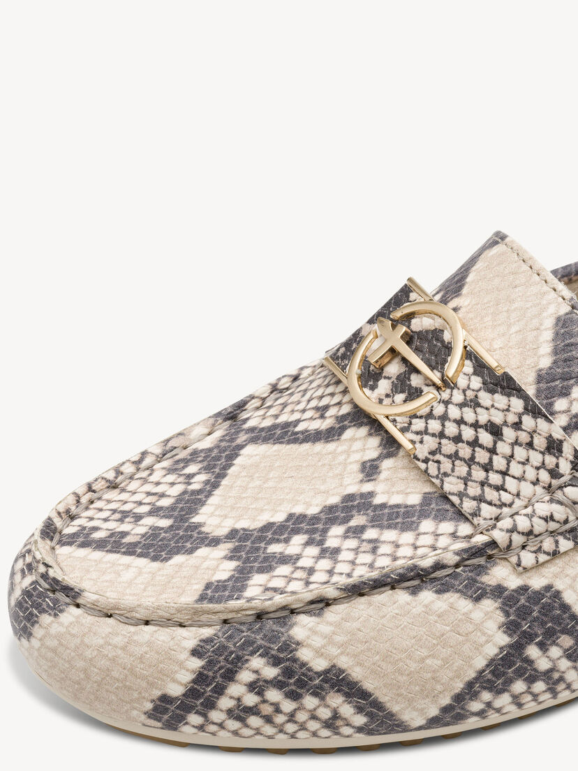 Leren Mocassin - beige, BEIGE SNAKE, hi-res
