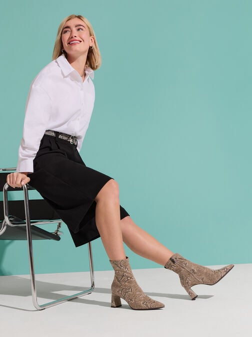 Stiefelette, BEIGE SNAKE, hi-res
