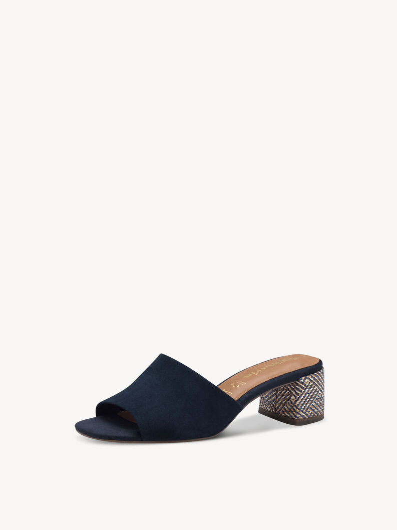 Lederpantolette - blau, NAVY SUEDE, hi-res
