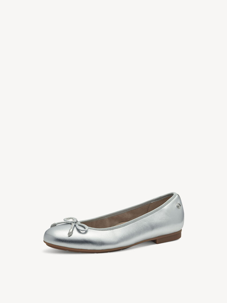 Lederballerina - metallic, SILVER, hi-res