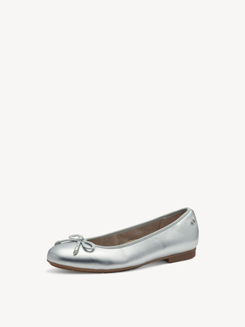 Ballerine en cuir, SILVER, hi-res