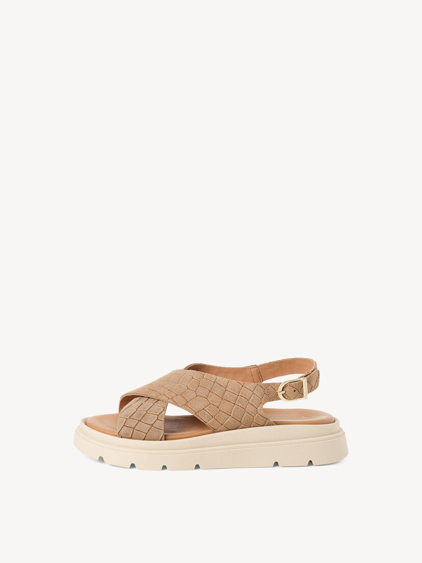 Leren Sandaaltje - bruin, BROWN STRUCT., hi-res