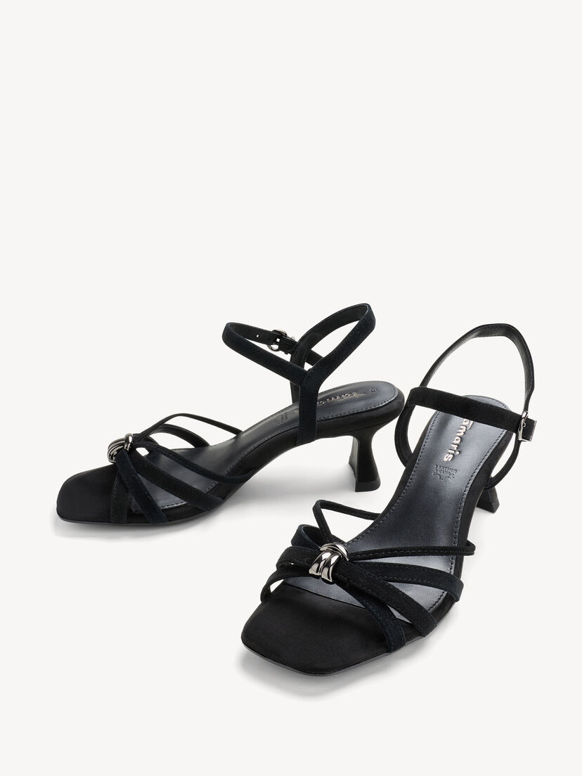 Leren Sandaaltje - zwart, BLACK, hi-res