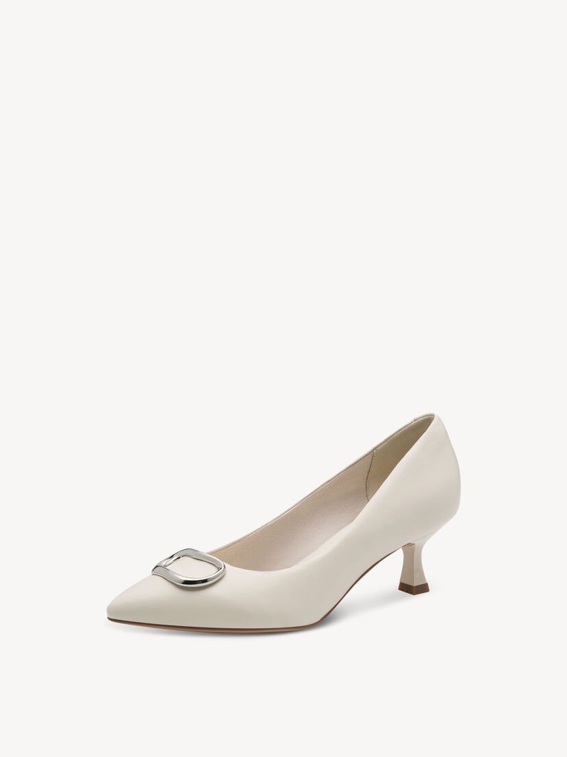 Leren Pumps - wit, OFFWHITE, hi-res