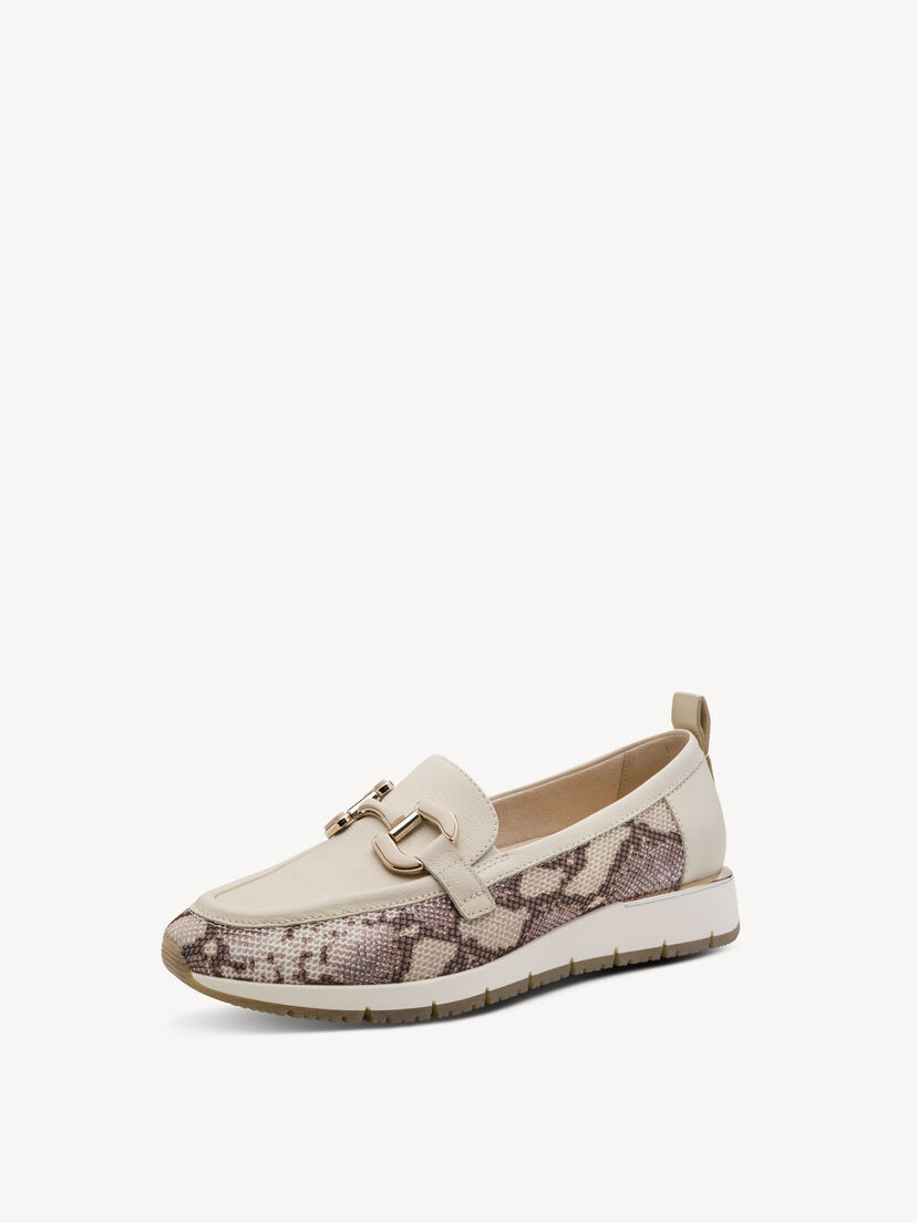 Leren Instappers - beige, BEIGE SNAKE, hi-res