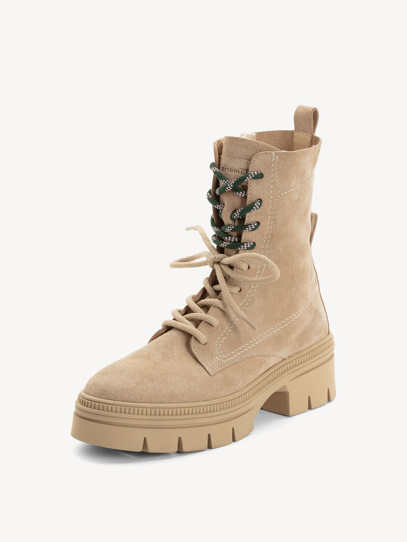 Leren Enkellaarsje - beige, beige, hi-res