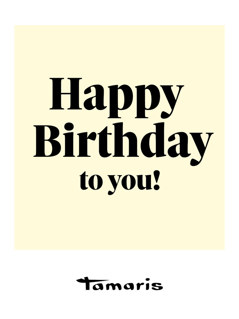 Cremefarbige Geburtstagskarte mit schwarzem Happy Birthday Schriftzug