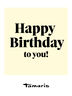Cremefarbige Geburtstagskarte mit schwarzem Happy Birthday Schriftzug