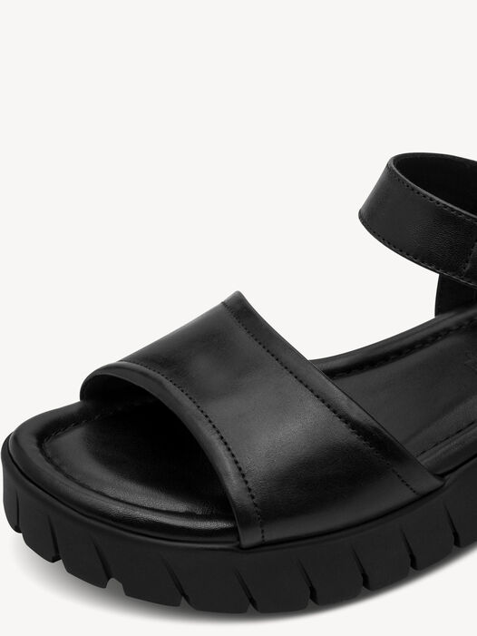 Sandaaltje, BLACK LEATHER, hi-res