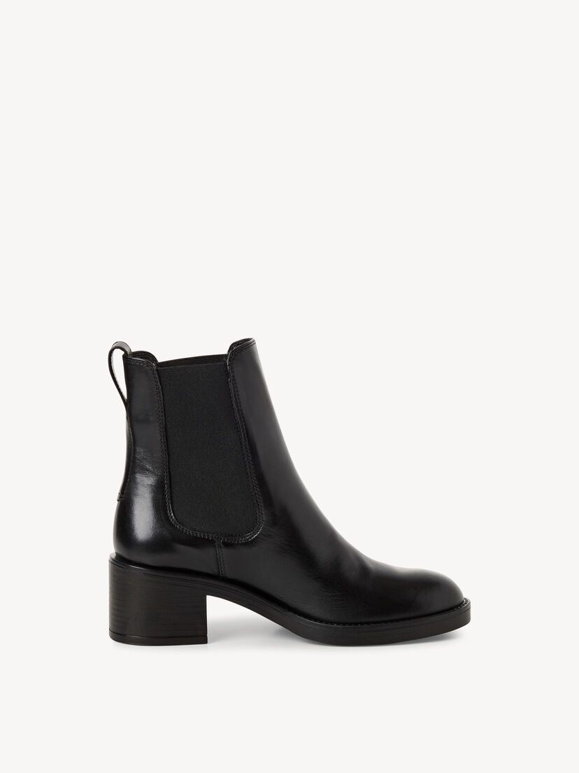 Leren Chelseaboot - zwart, BLACK LEATHER, hi-res