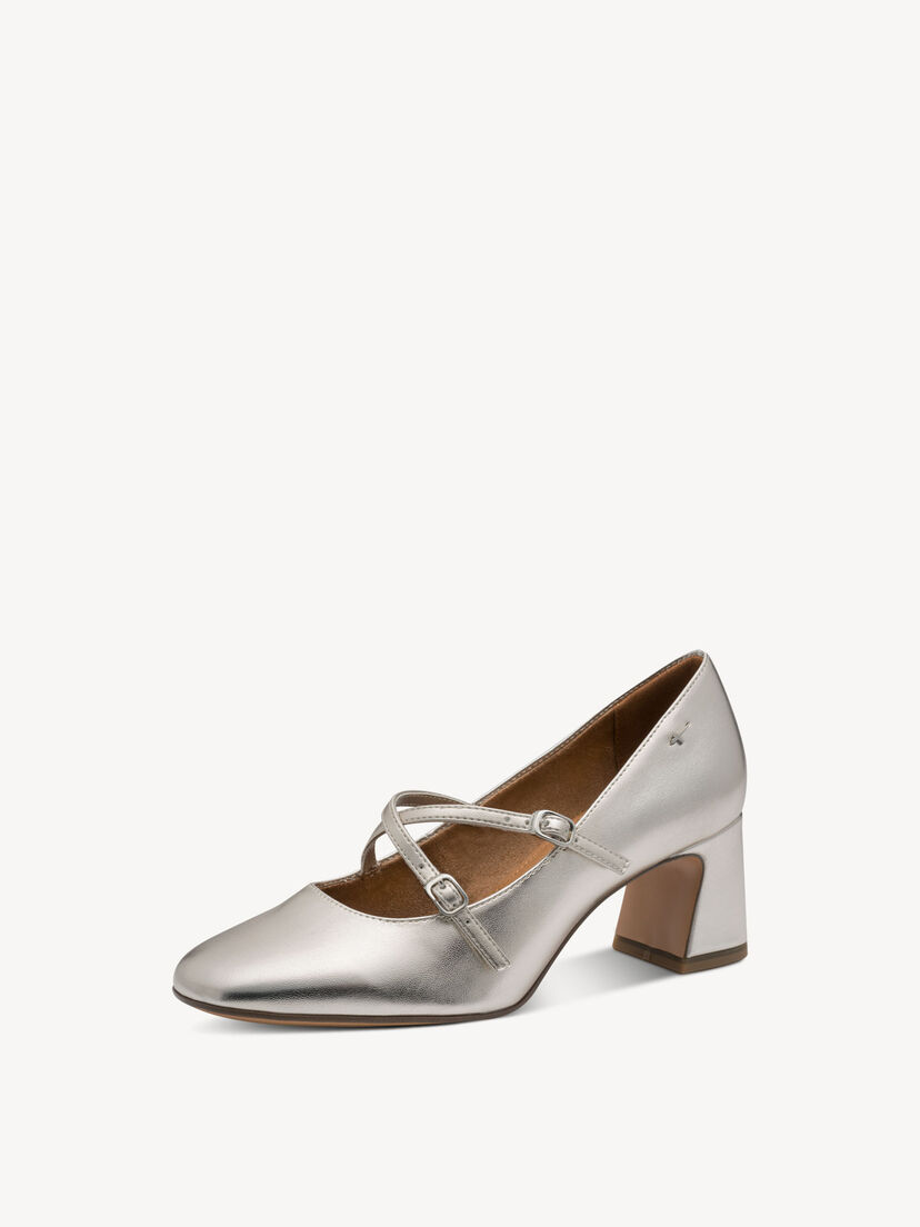 Pumps - metallic, PLATINUM, hi-res