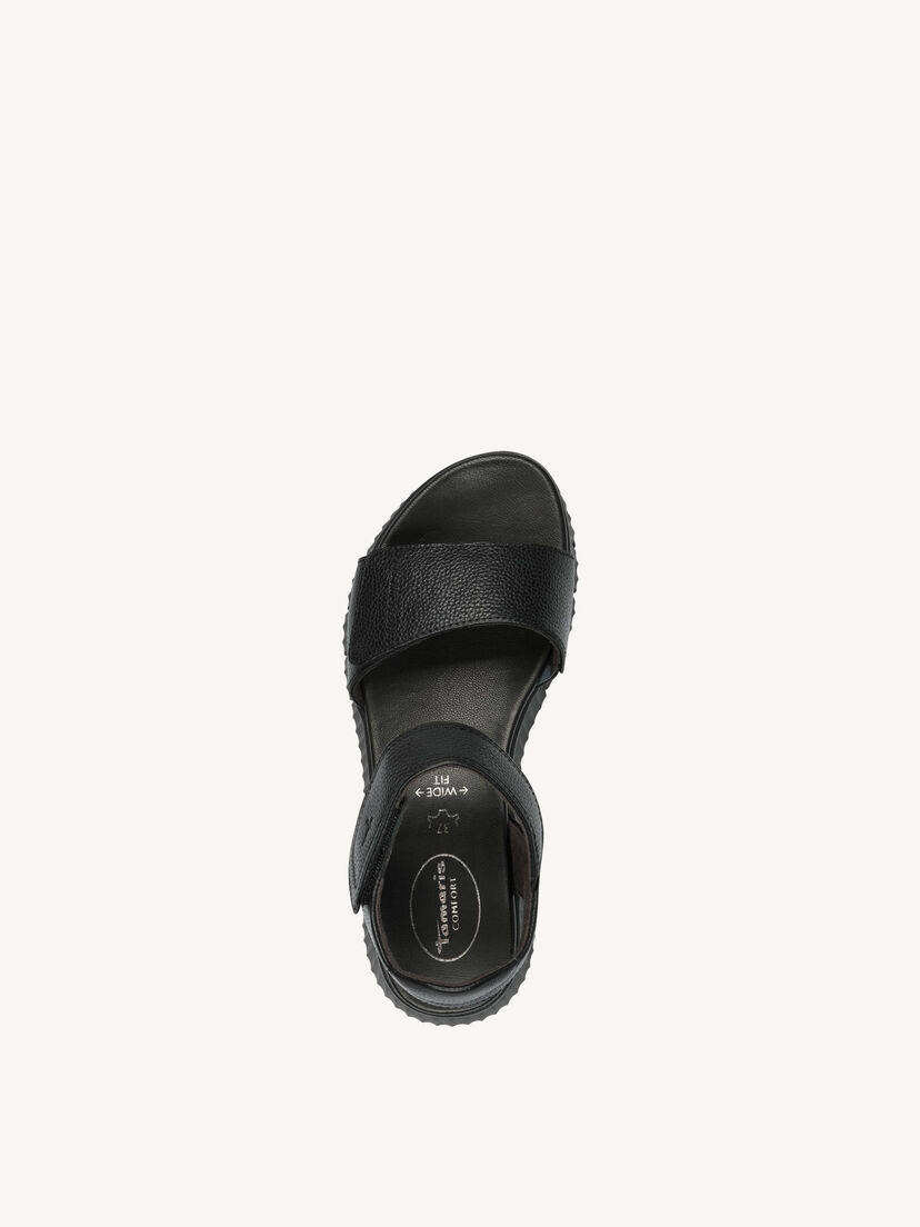 Leren Sandaaltje - zwart, BLACK, hi-res