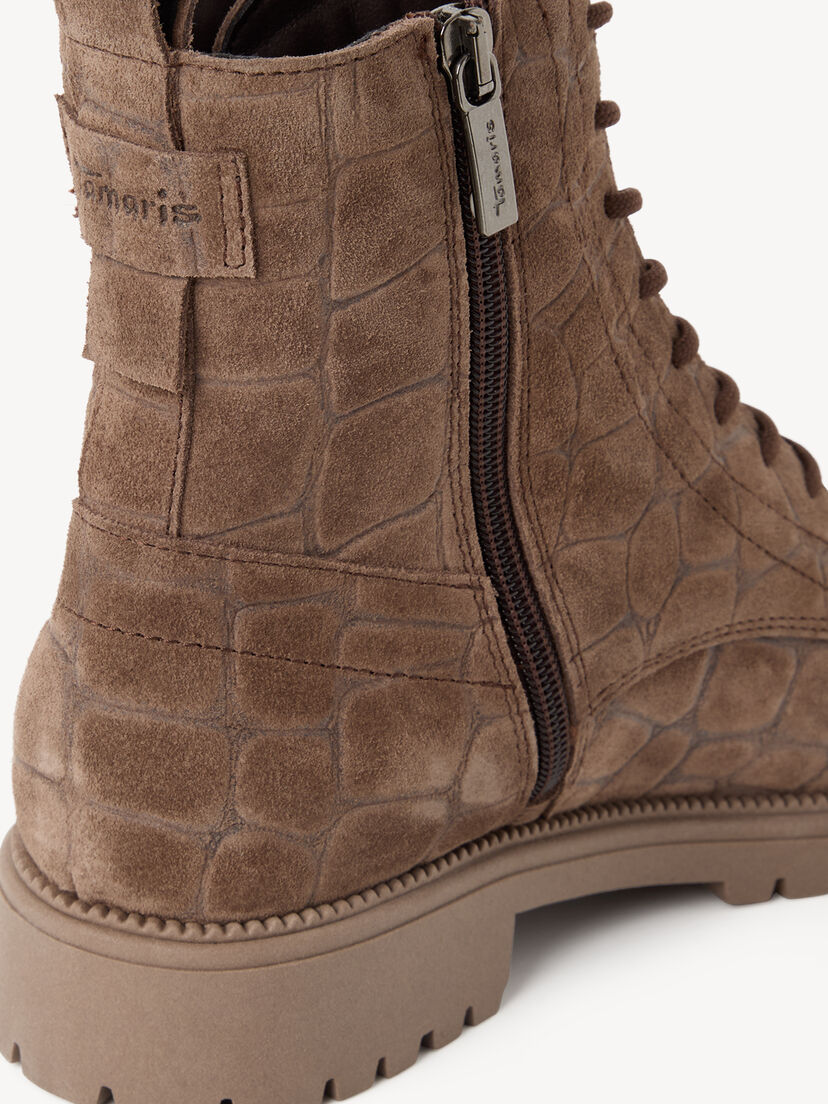 Leren Enkellaarsje - beige, TAUPE STRUCT., hi-res