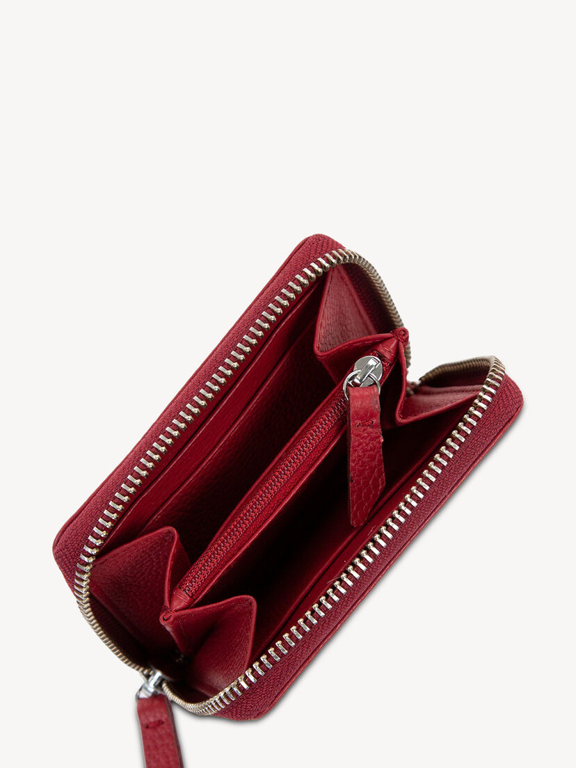 Leren Portemonnee - rood, red, hi-res