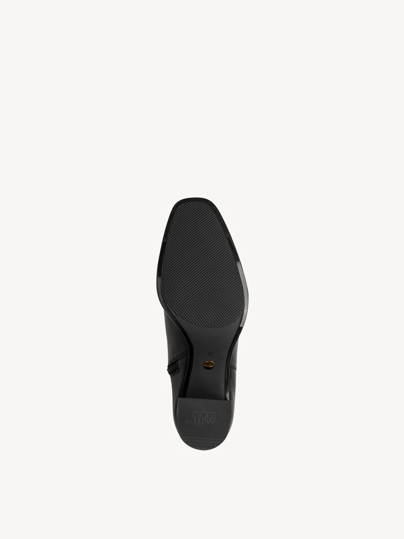 Leren Enkellaarsje - zwart, BLACK, hi-res