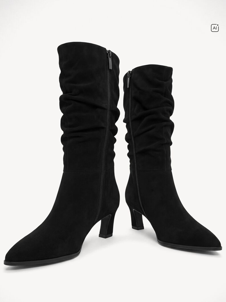 Leather Bootie - black, BLACK, hi-res