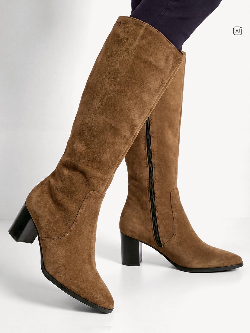 Leren Laarzen - bruin, BROWN, hi-res