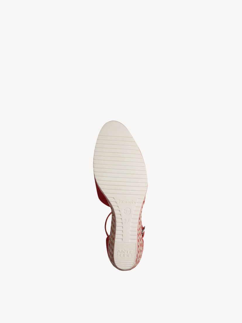 Leren Sleehakpumps - rood, RED, hi-res