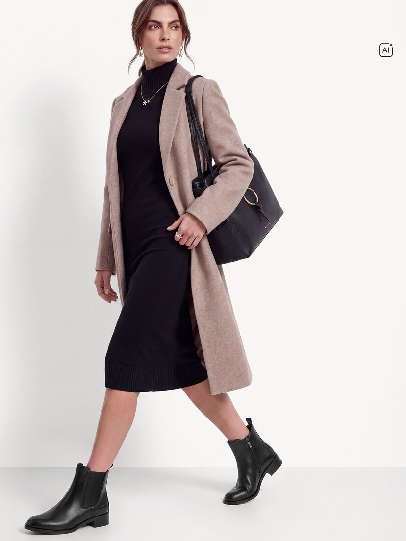 Leren Chelseaboot - zwart, BLACK, hi-res