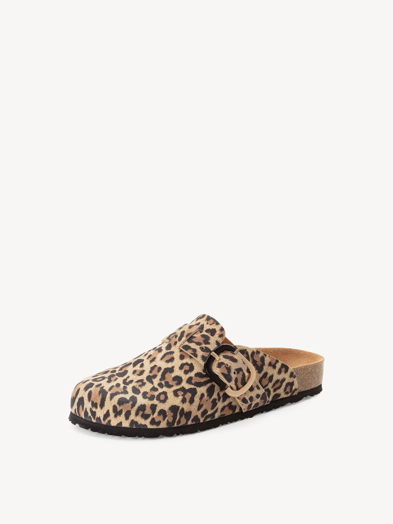 Lederpantolette - braun, LEOPARD, hi-res